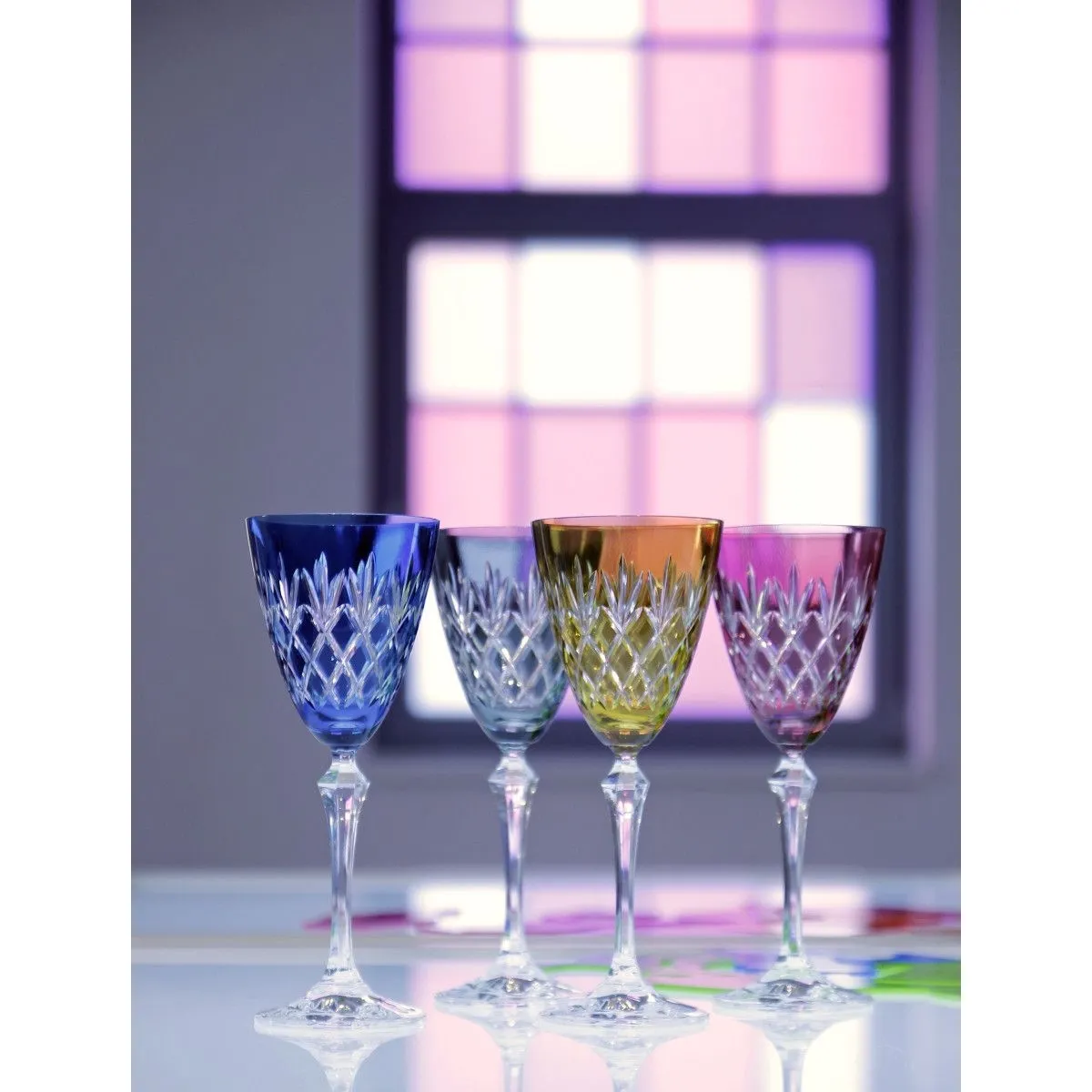 Crystal Julia Kieliszki do wina białego 4 sztuki Ananas