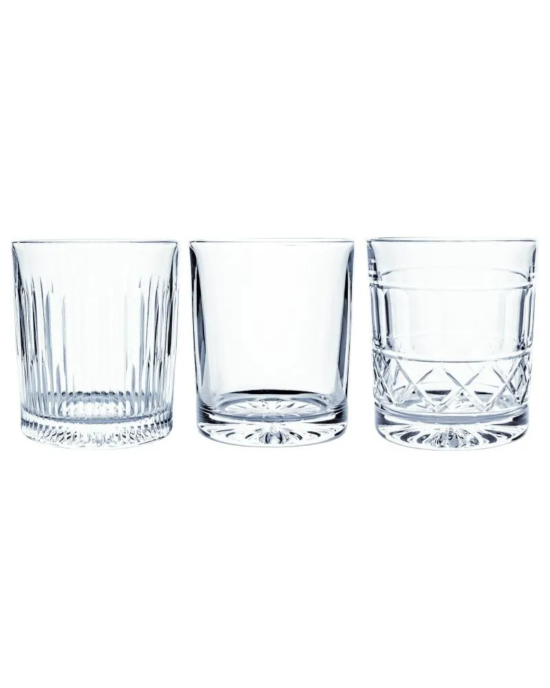 Crystal Julia Szklanki kryształowe do whisky 3 szt. niebieskie Veranda