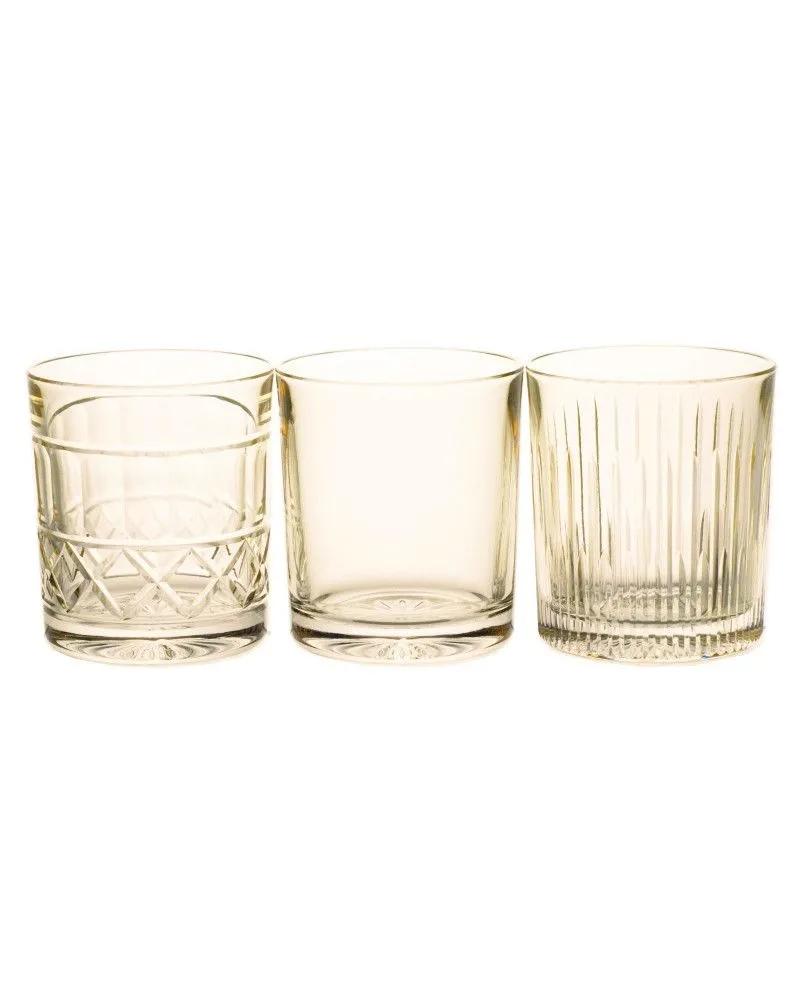 Crystal Julia Szklanki kryształowe Veranda słomkowe 3 szt.