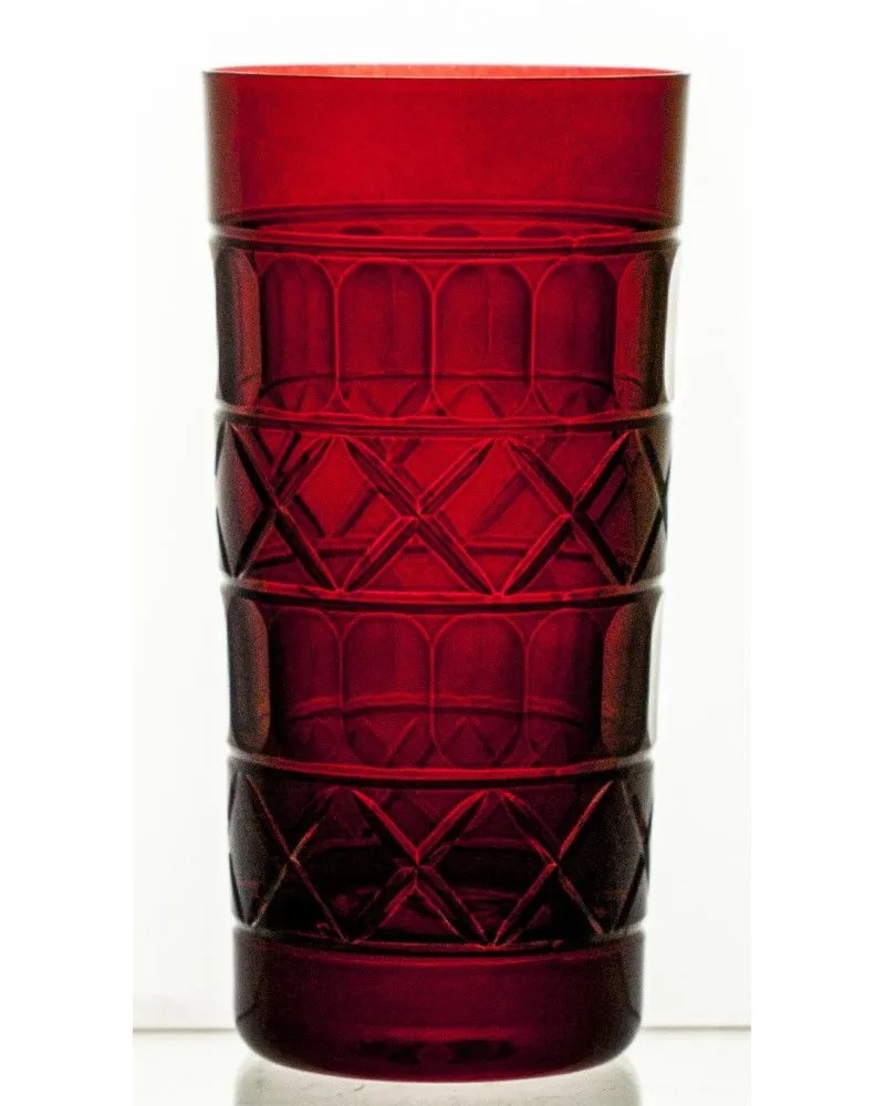 Crystal Julia Szklanki kryształowe wysokie 6 sztuk rubinowe