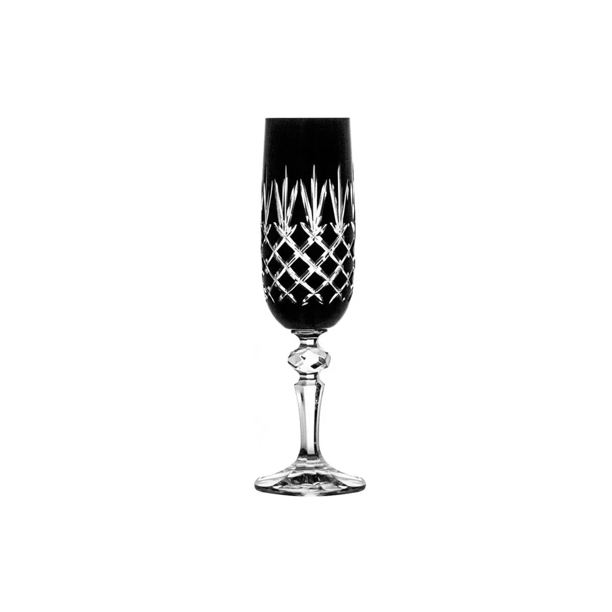 Crystal Julia Kieliszki do szampana prosecco 6 sztuk czarne Ananas