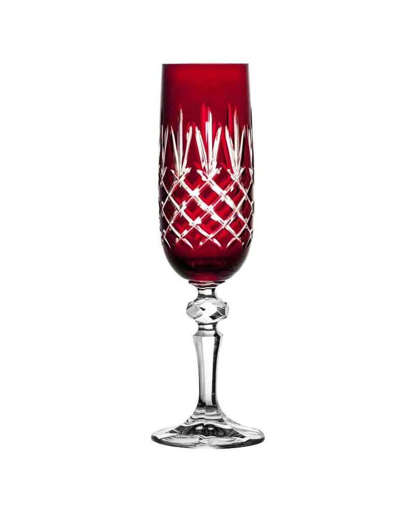 Crystal Julia Kieliszki do szampana prosecco 6 sztuk rubin Ananas