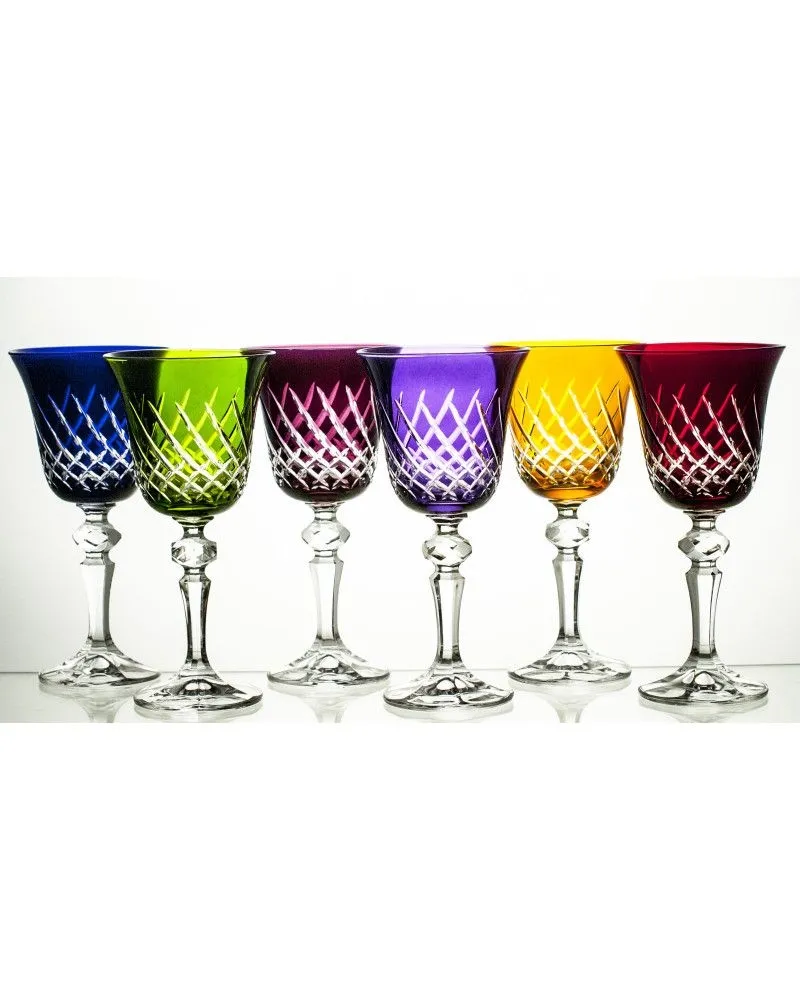 Crystal Julia Kieliszki do wina 6 sztuk mix kolorów