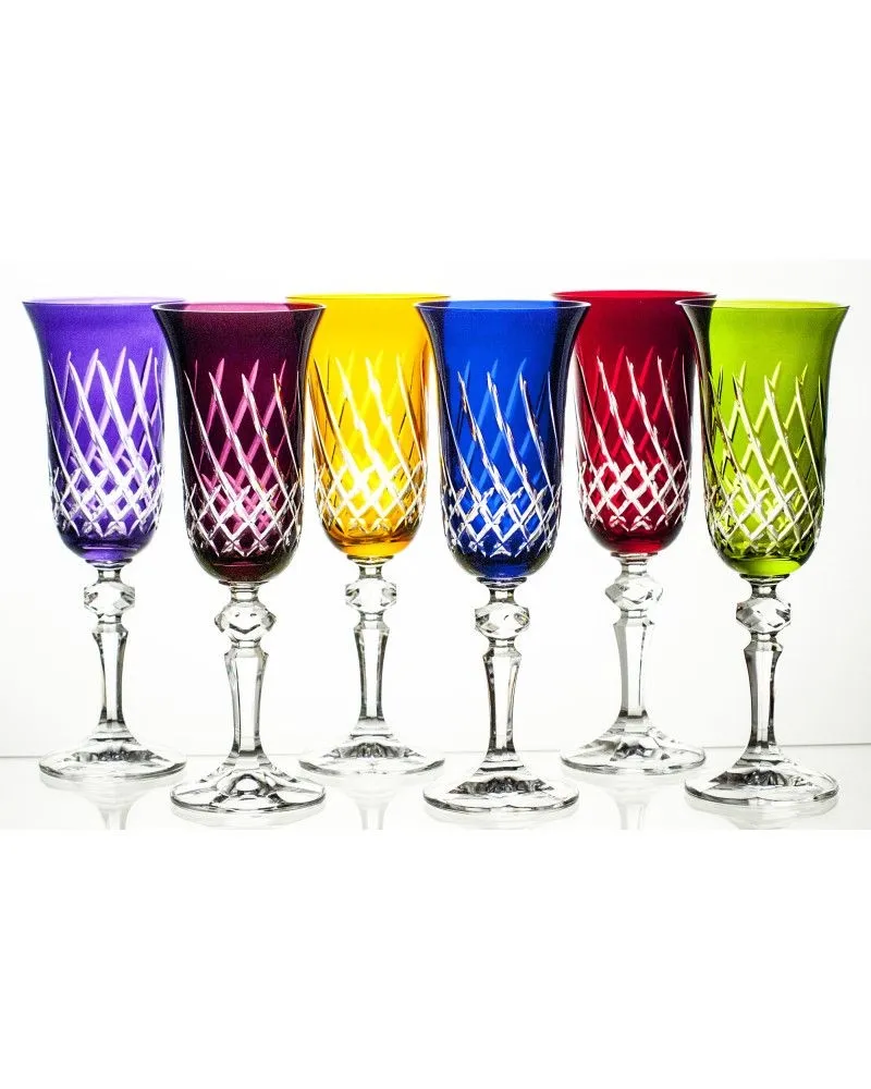 Crystal Julia Kieliszki do szampana 6 sztuk mix kolorów