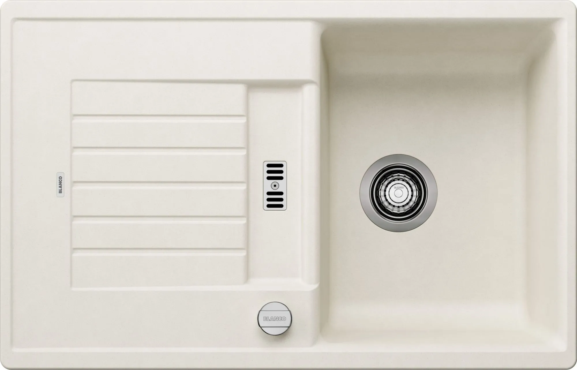 Zlewozmywak ZIA 45 S Silgranit delikatny biały odwracalny, korek auto.