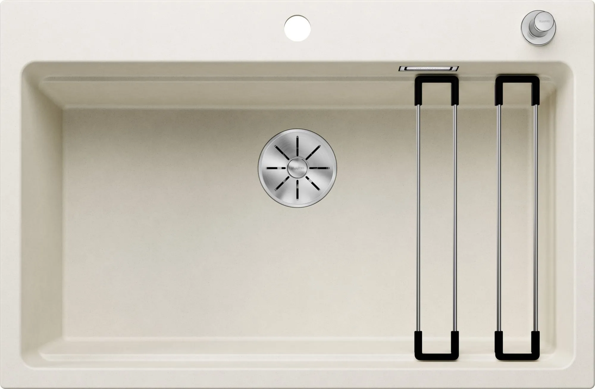 Zlewozmywak ETAGON 8 Silgranit delikatny biały, korek auto., InFino, szyny