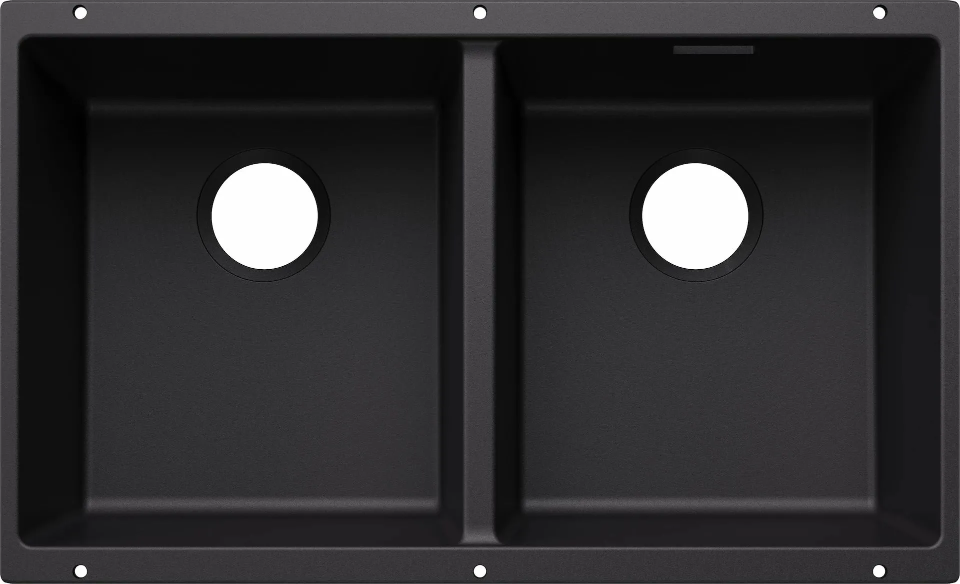 BLANCO SUBLINE 350/350-U Silgranit czarny, bez armatury