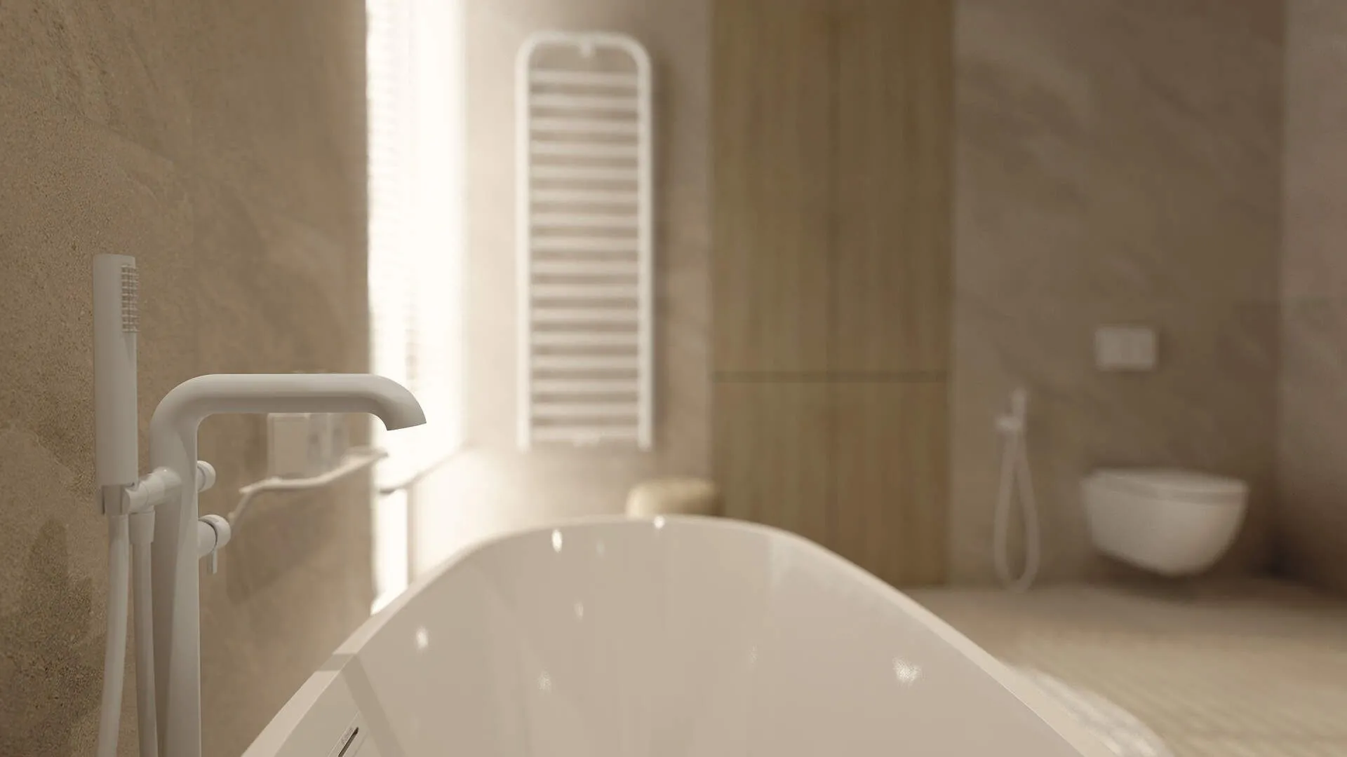 Deante BQS_A17M Bateria wannowa wolnostojąca z zestawem prysznicowym