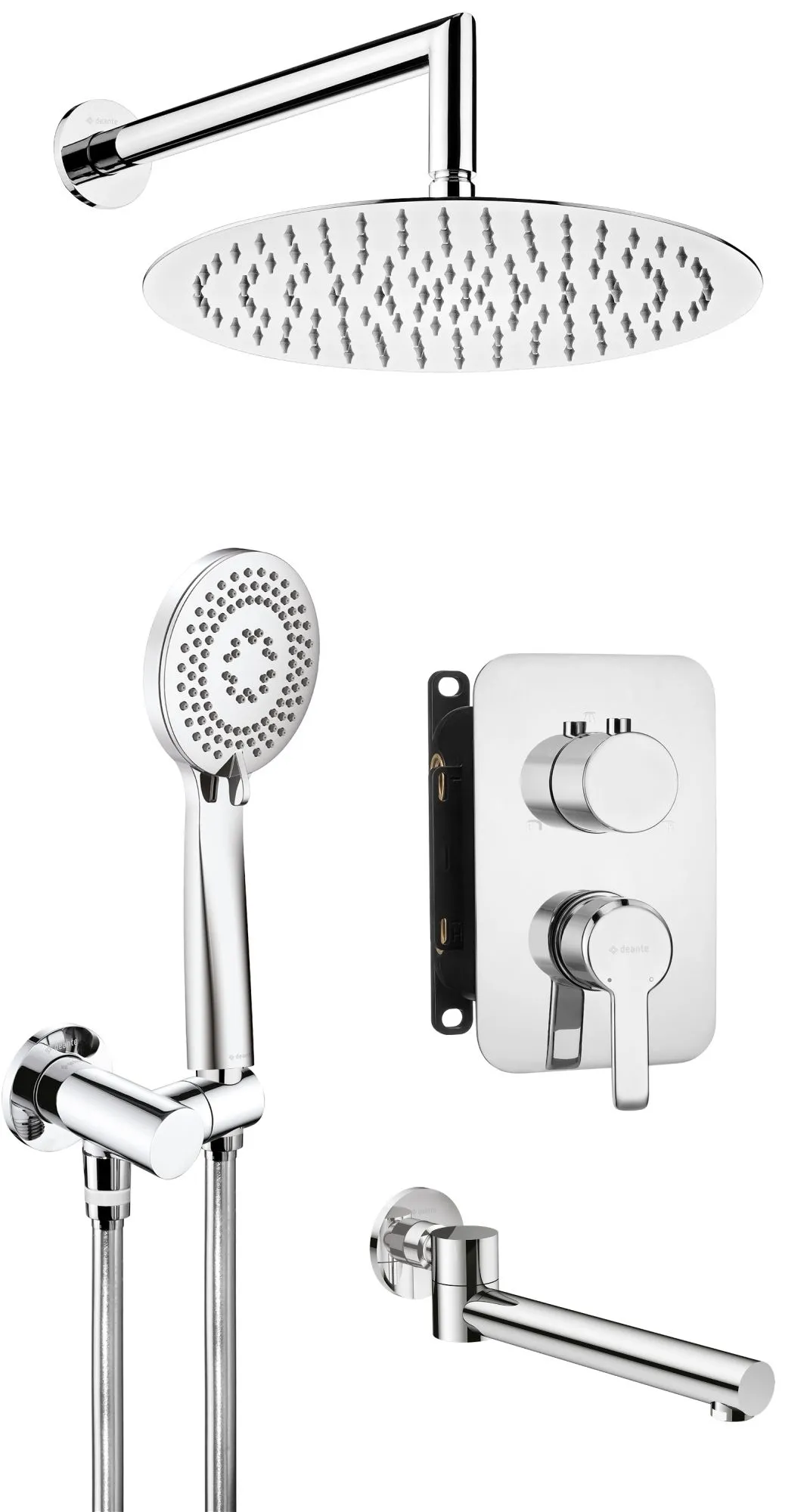 Deante BXYY0QAM Zestaw prysznicowy podtynkowy z wylewką wannową