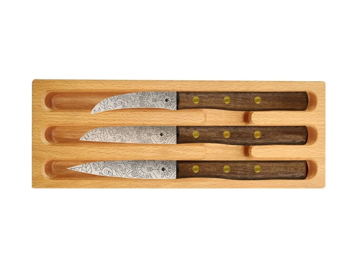 Pikas ZÖPPKEN STYLE SET 3PZ C/CUSTODIA LEGNO Walnut Mosaik