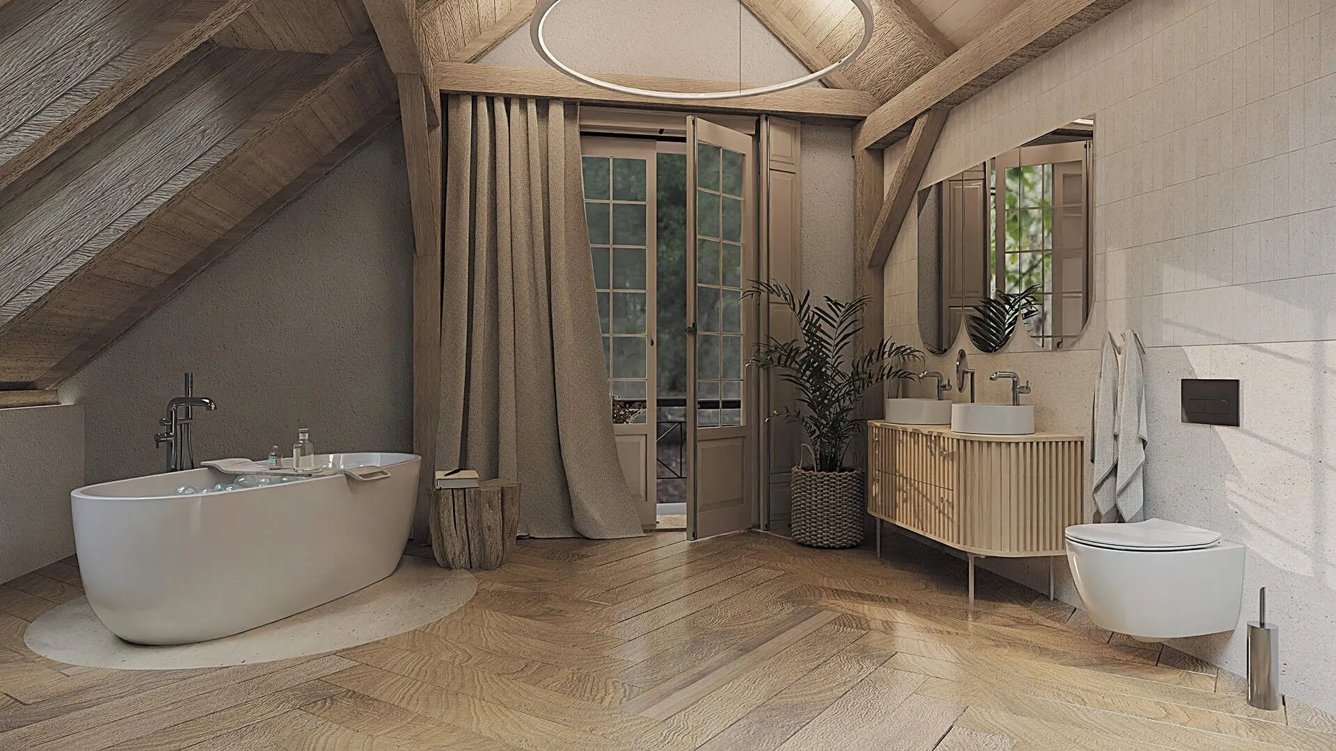 Deante BQS_017M Bateria wannowa wolnostojąca z zestawem prysznicowym