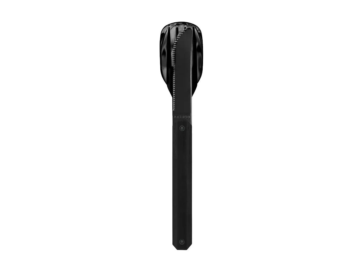 Akinod MAGNETIC STRAIGHT CUTLERY 12H34 BLACK MIRROR Ebène