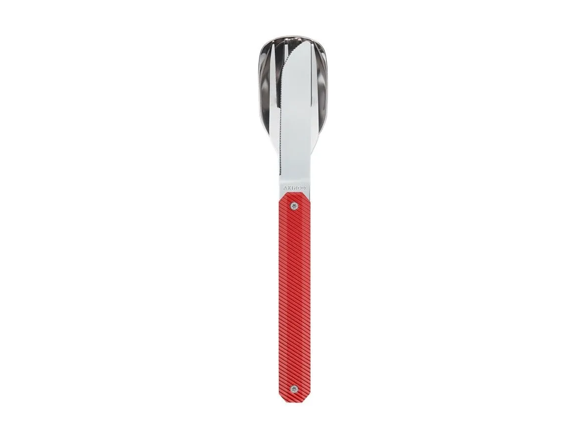 Akinod MAGNETIC STRAIGHT CUTLERY 12H34 MIRROR Aluminium Rouge