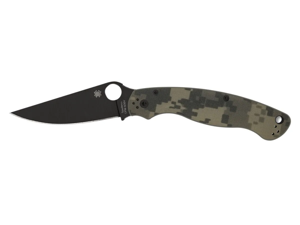 Spyderco MILITARY 2 G-10 CAMO BLACK BLADE PLAIN C36GPCMOBK2