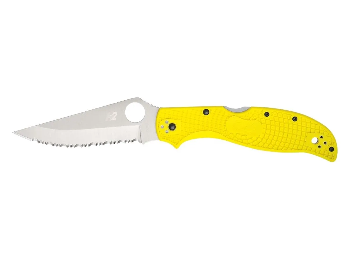 Spyderco STRETCH 2 XL SALT YELLOW SERRATED C258SYL