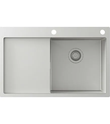 TERRA101N-R (nano) zlewozmywak stalowy srebrny PVD , powłoka Nano , Prawa komora