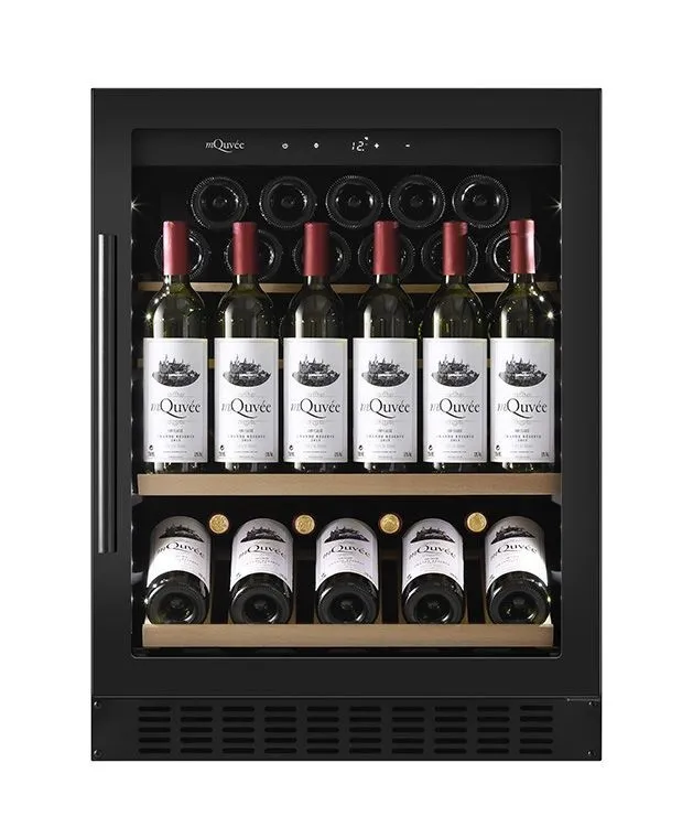 mQuvee WCS60ABPS-700 Czarny mat Winiarka do zabudowy 60cm - półki ekspozycyjne