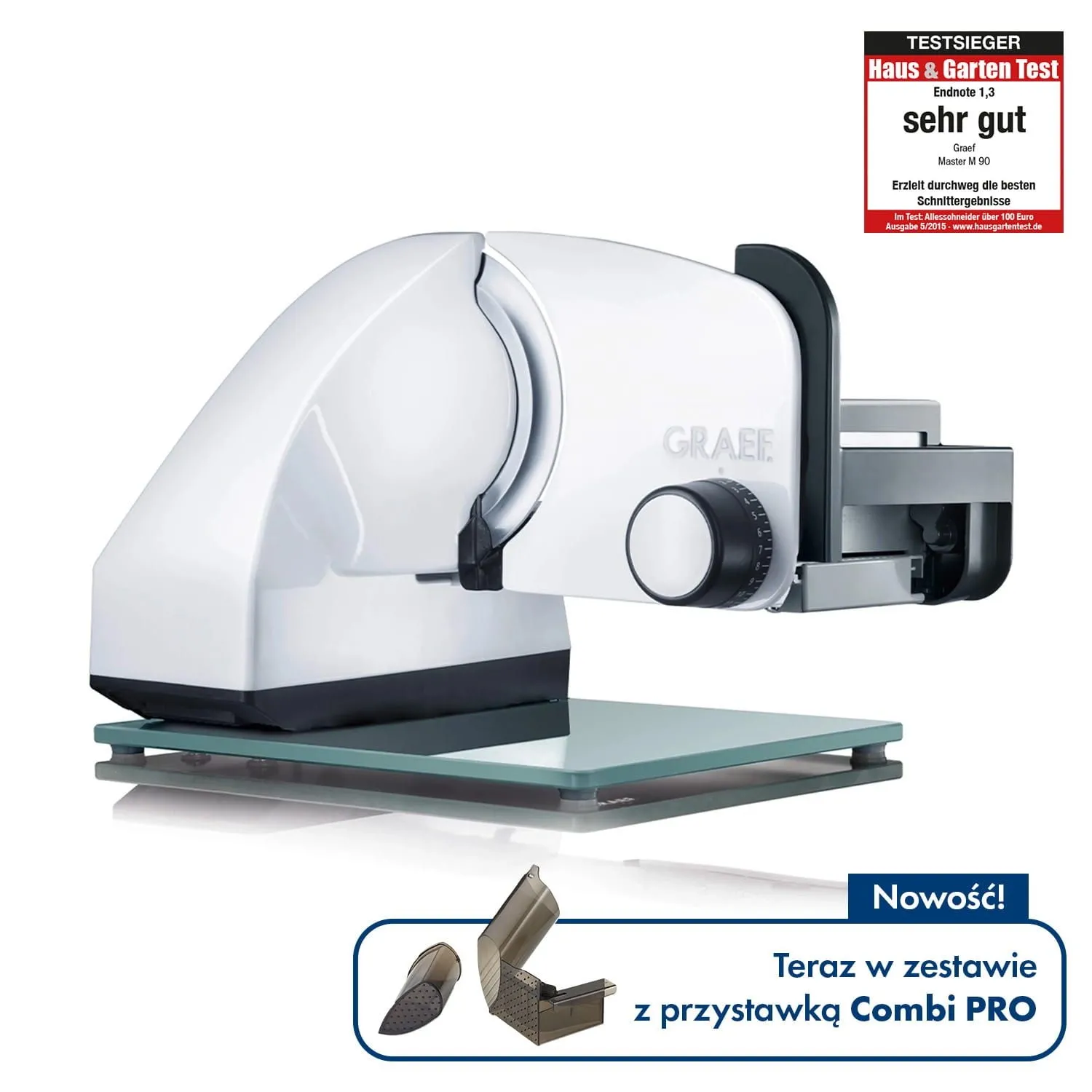 Krajalnica Graef M91EU biała z szarą podstawą