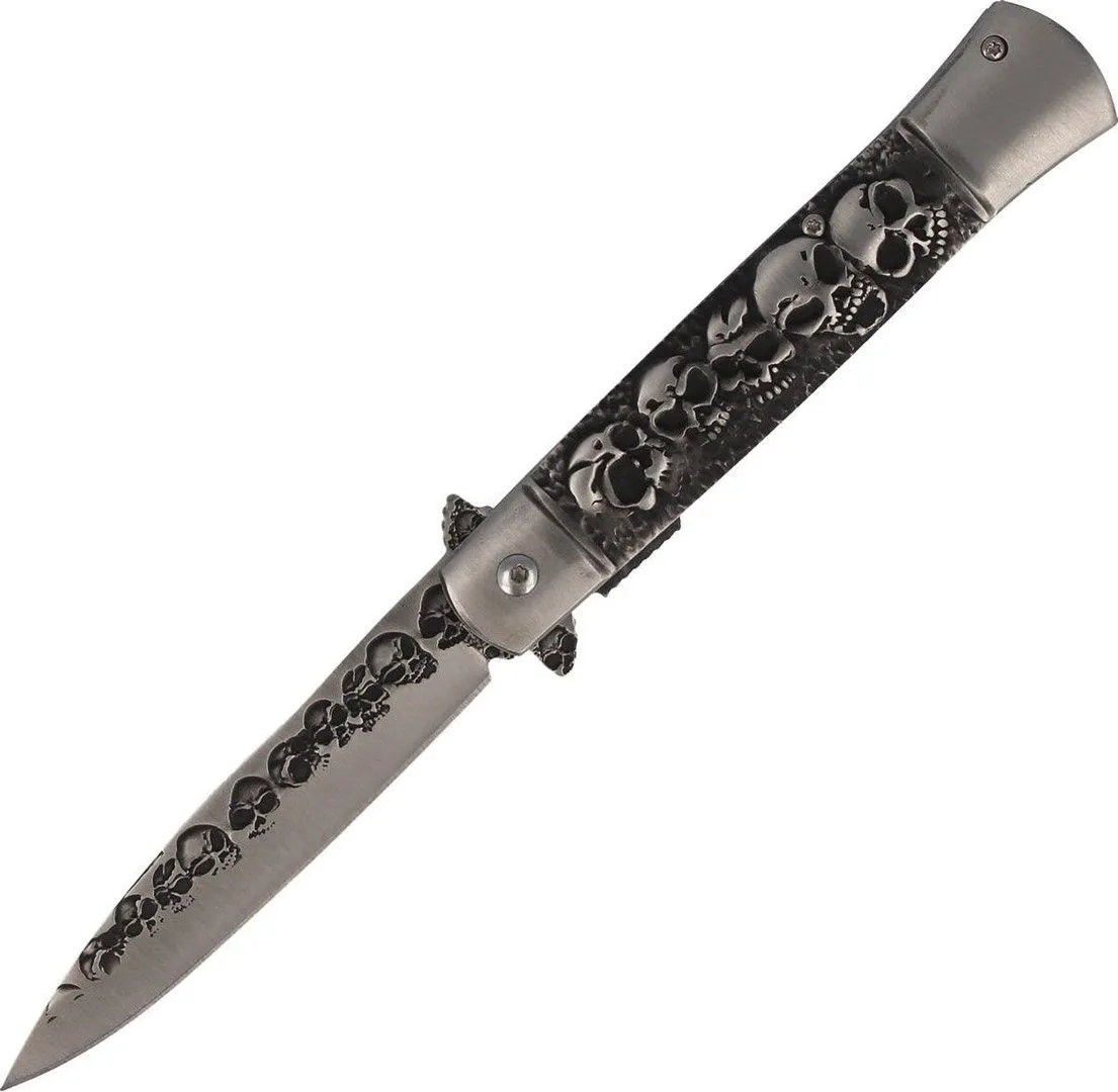 Nóż Herbertz Solingen Skull Italian Stiletto Style