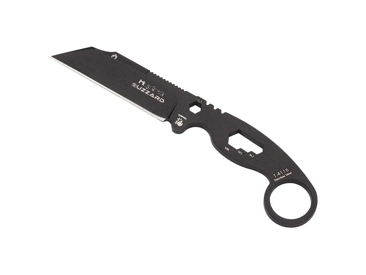 Hydra Knives BUZZARD BLACK VULTURE  HK-01-BLACK-SBR Brown Sheath