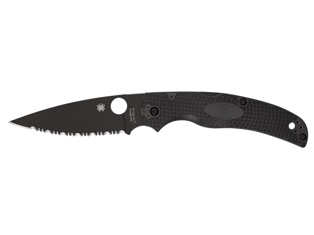 Spyderco NATIVE CHIEF FRN czarne ostrze ząbkowane C244SBBK