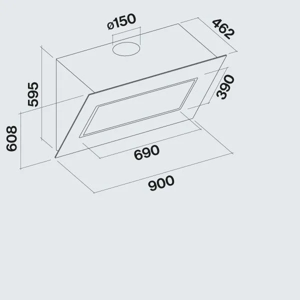 FALMEC Quasar 90 grafit 800 m³/h