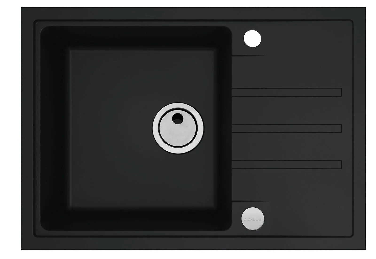 Alveus Intermezzo 40 deep black (68x48) z syfonem manualnym