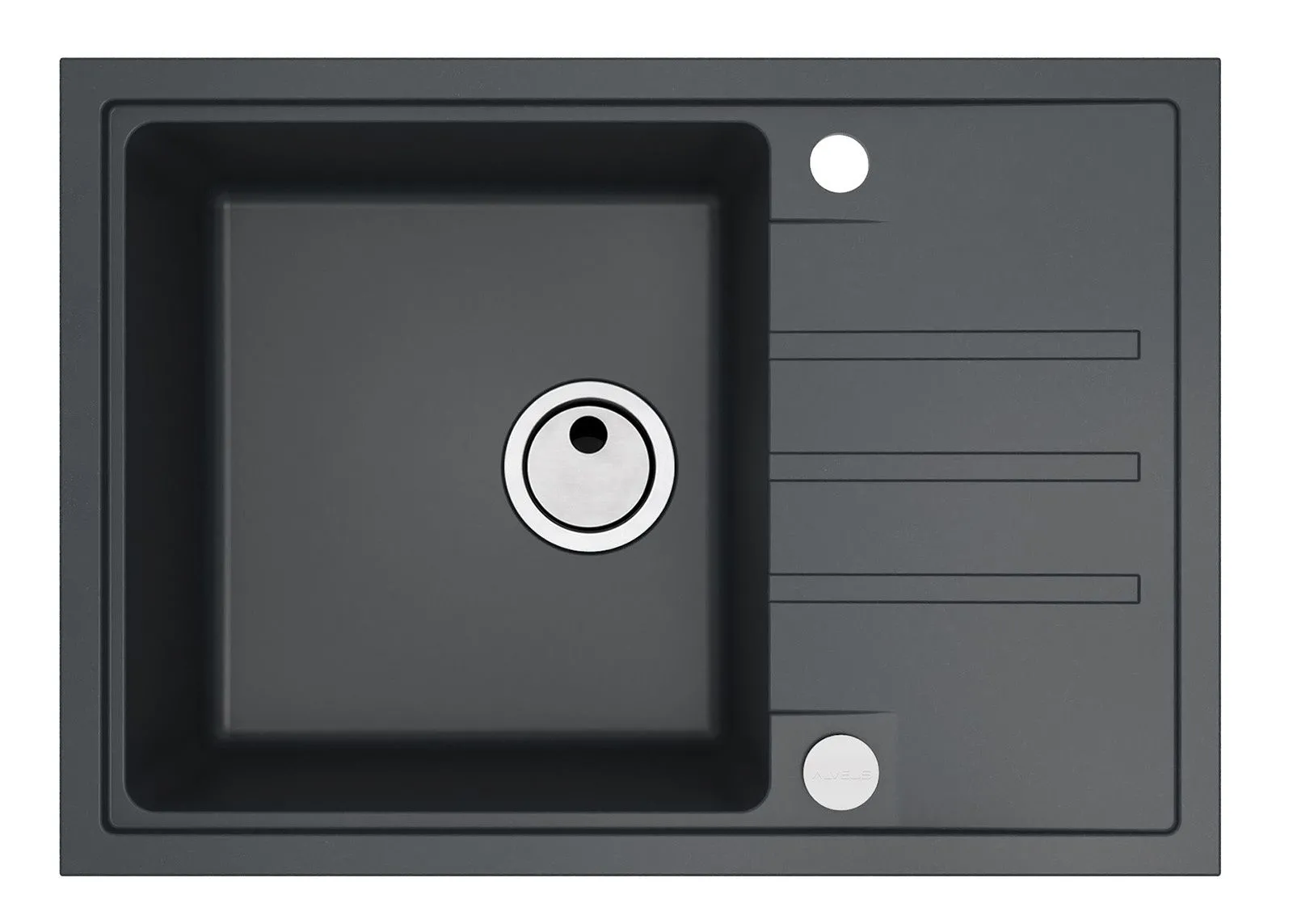 Alveus Intermezzo 40 czarny 91 (68x48) z syfonem manualnym