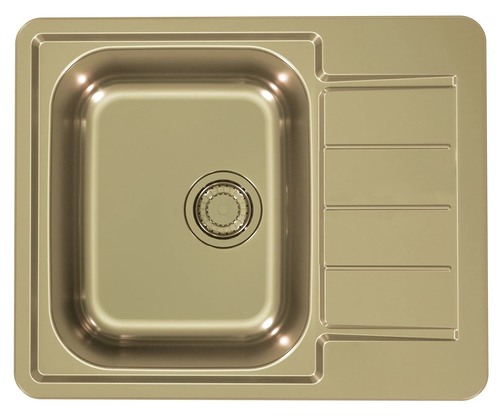 Alveus Monarch LINE 110 ZŁOTY 61,5x50 1k zlew wpuszczany z odpływem zatyczkowym fi 114 z syfonem