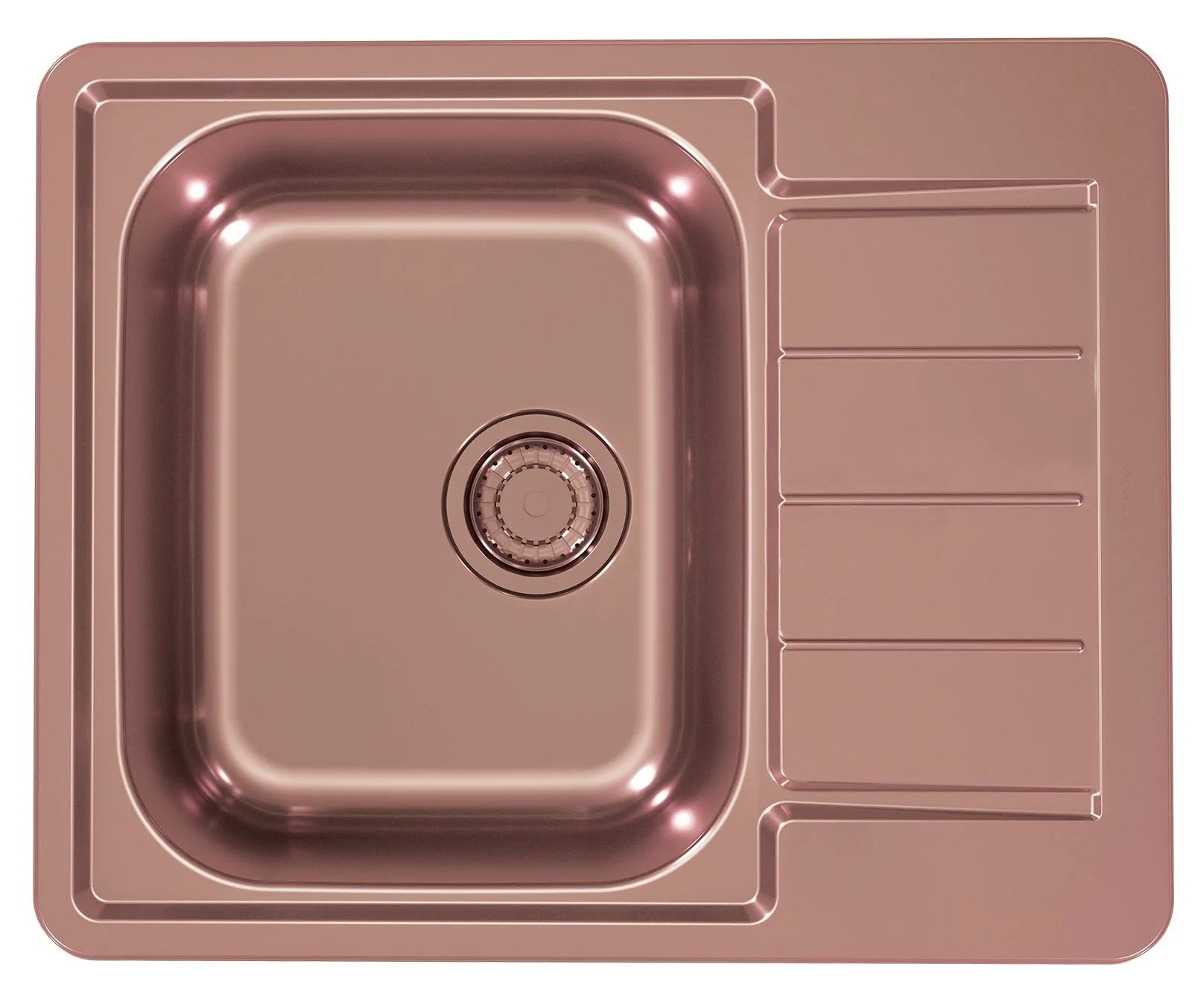 Alveus Monarch LINE 110 MIEDŹ 61,5x50 1k zlew wpuszczany z odpływem zatyczkowym fi 114 z syfonem