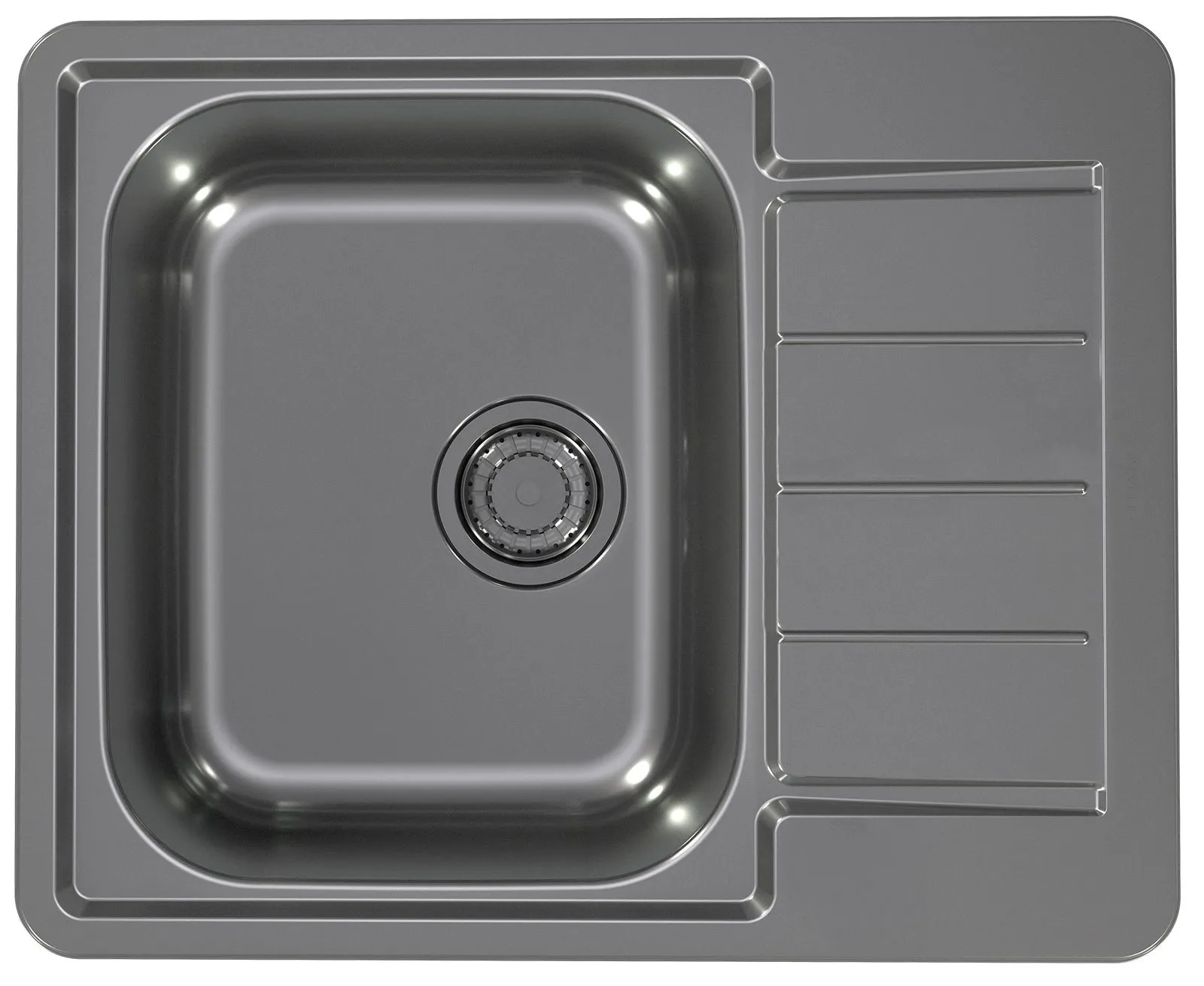 Alveus Monarch LINE 110 ANTRACYT 61,5x50 1k zlew wpuszczany z odpływem zatyczkowym fi 114 z syfonem