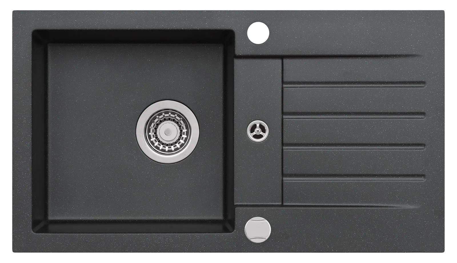 Alveus AMARO 130 Zlewozmywak granital kolor czarny 91, z syfonem POP-UP,