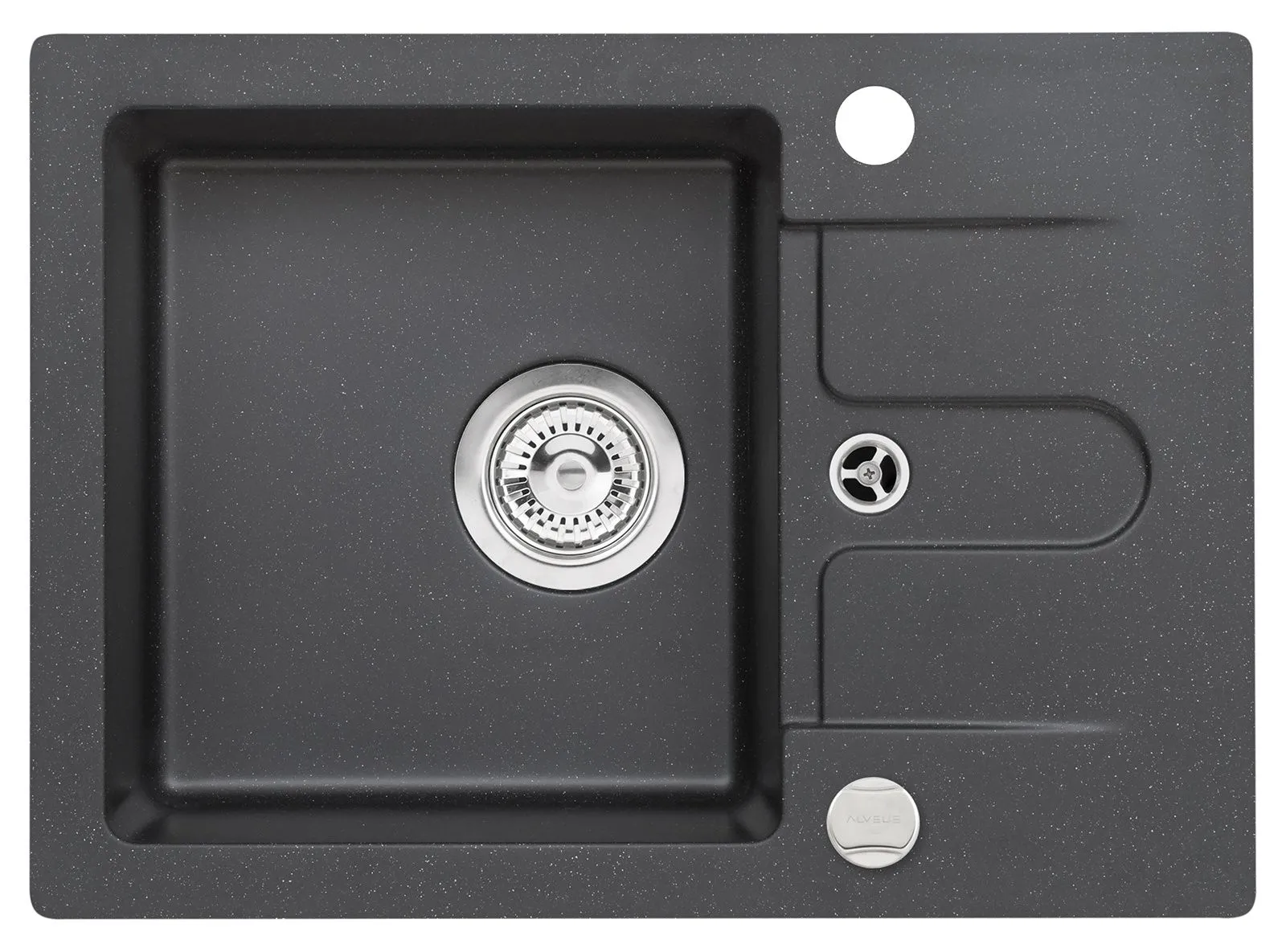 Alveus CANCAN 30 kol. 91 czarny (42x58) zlew Granital z syfonem POP-UP