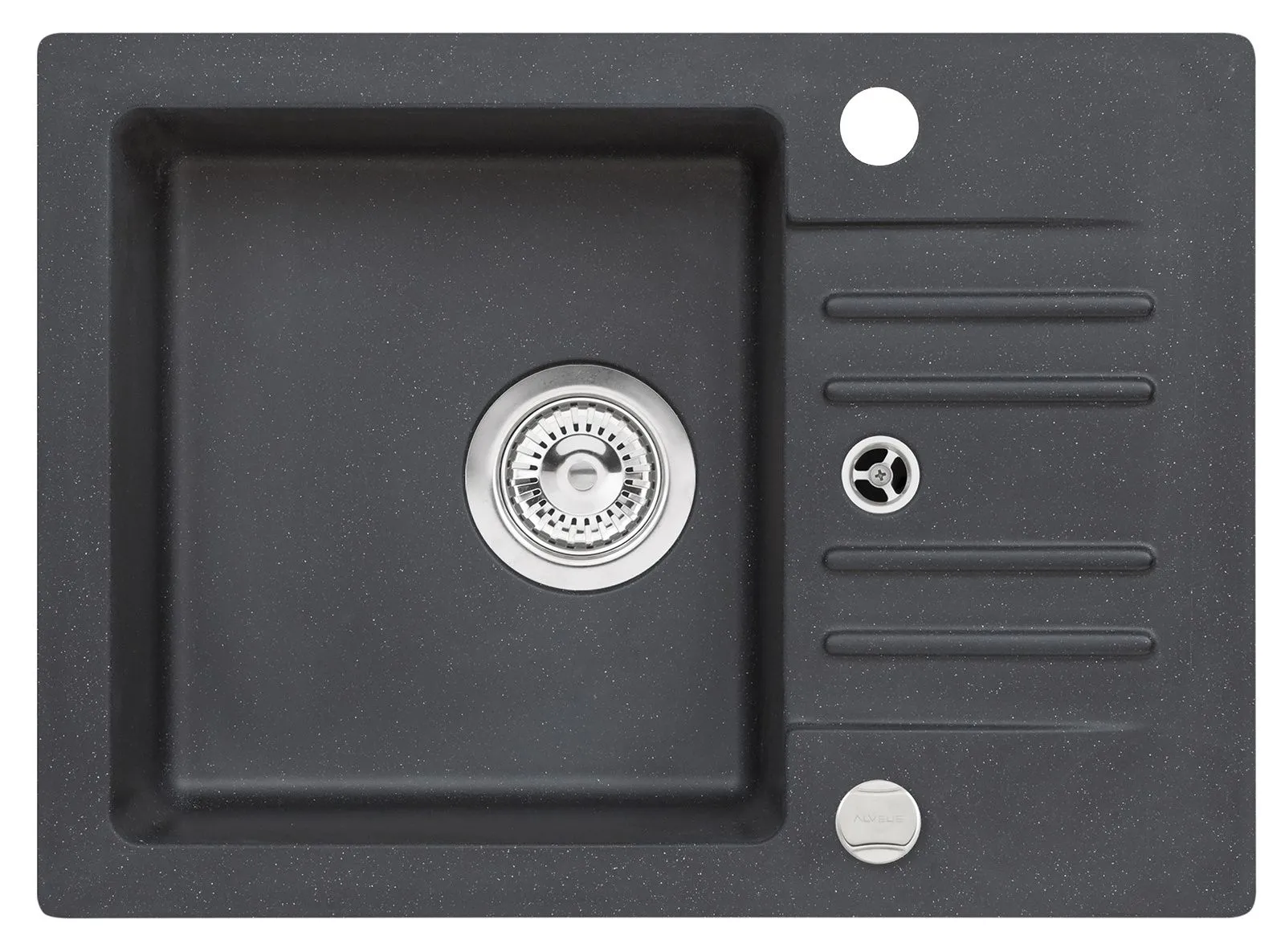 Alveus FOXTROT 30 kol. 91 czarny (58x42) zlew Granital 1kom. z syfonem POP-UP