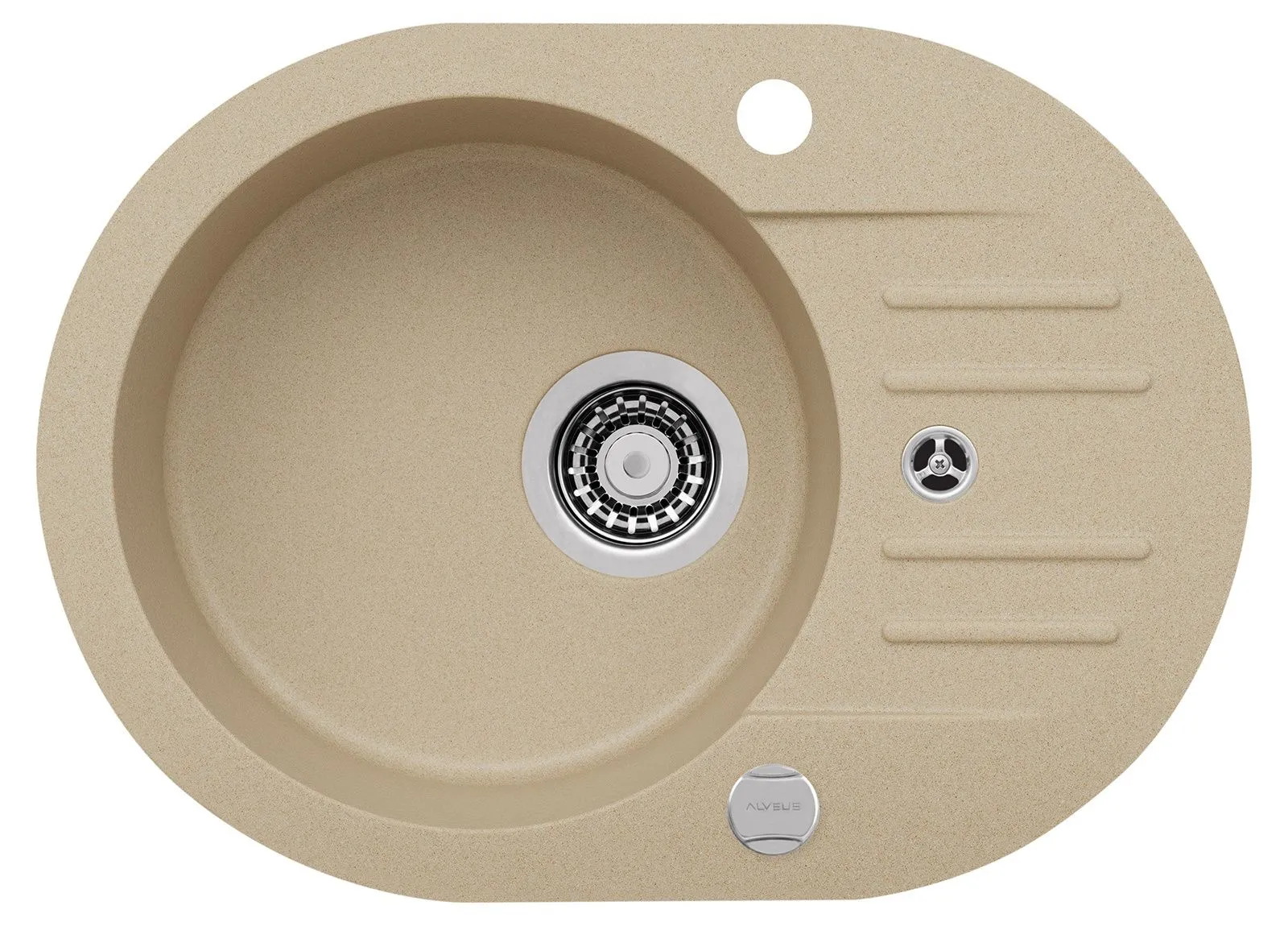 Alveus FOXTROT 40  kol. 55 beżowy (58x42) zlew Granital 1kom. z syfonem POP-UP