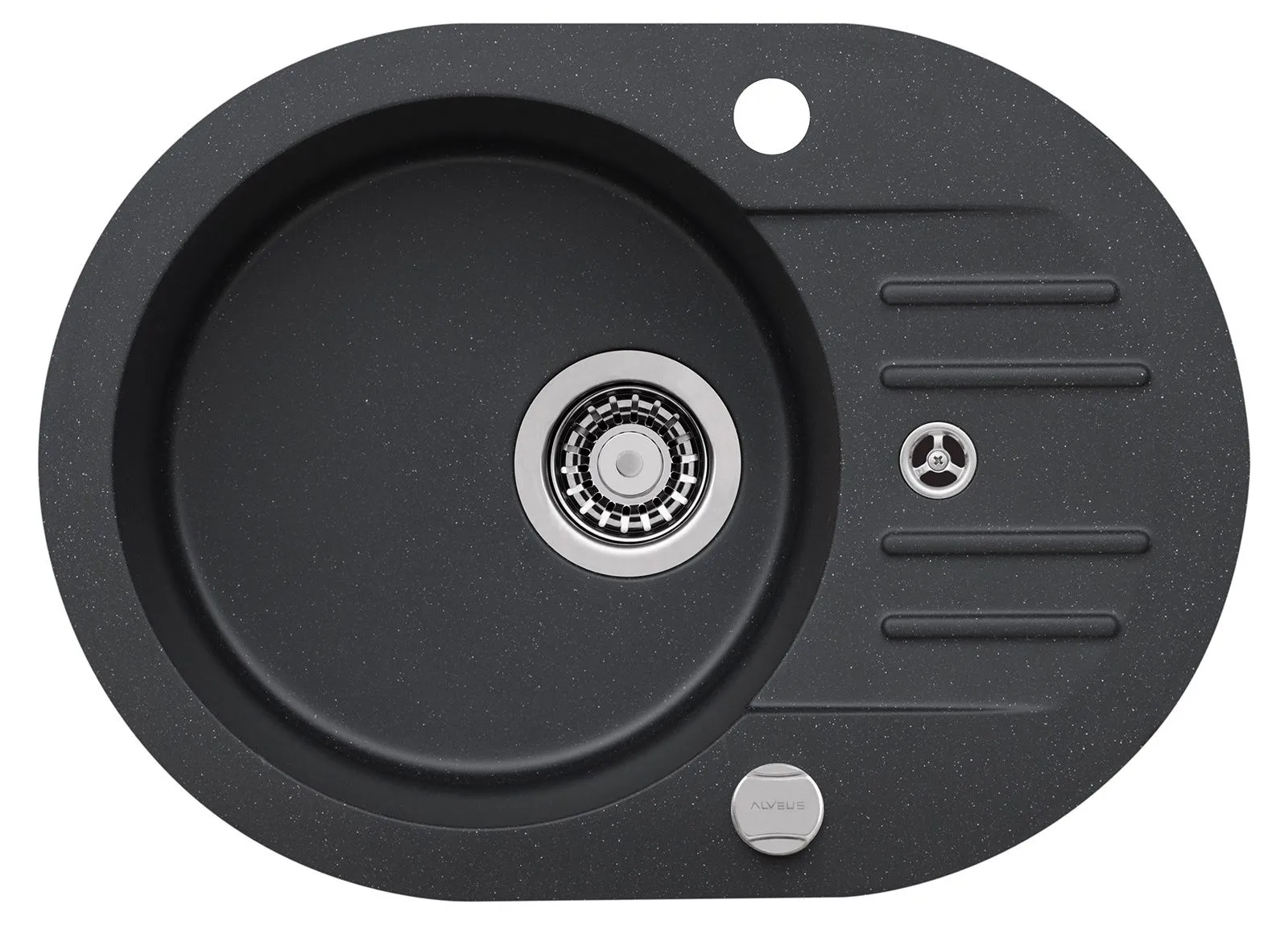 Alveus FOXTROT 40  kol. 91 czarny (58x42) zlew Granital 1kom. z syfonem POP-UP