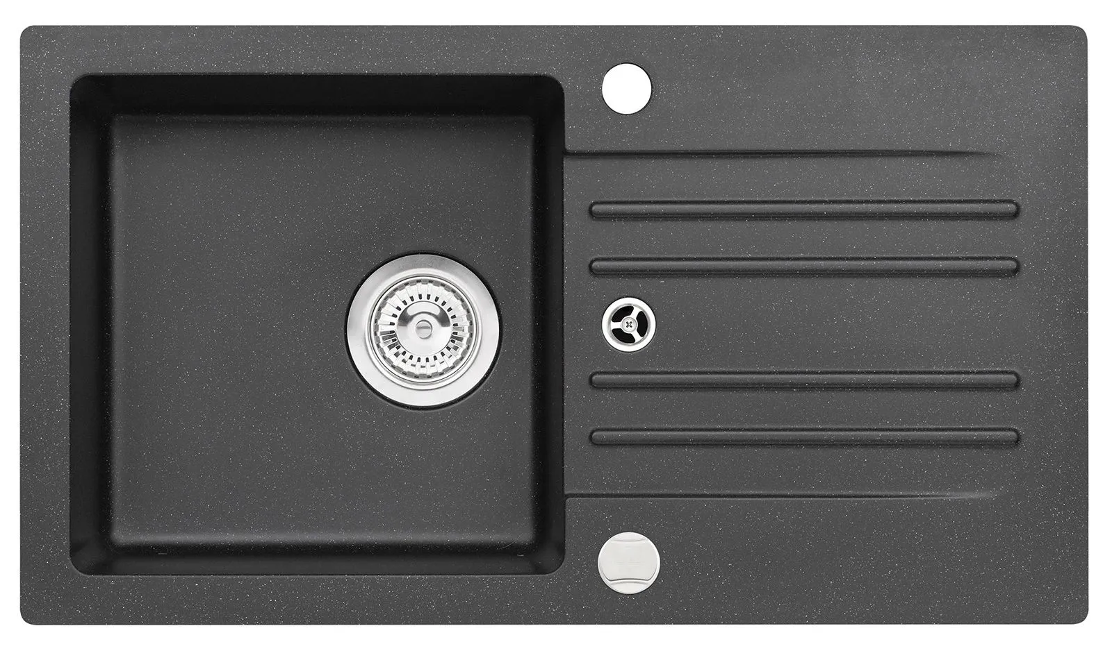 Alveus FOXTROT 130 kol.91 czarny (75x42) zlew Granital1kom z syfonem POP-UP