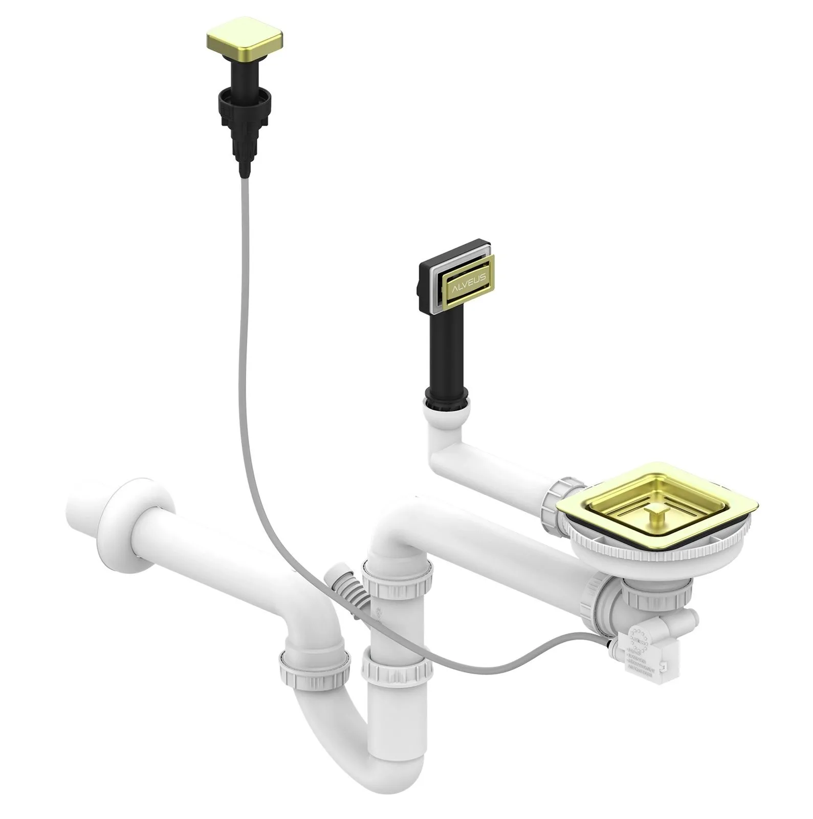 Alveus SYFON fi. 114 POP-UP Odpływ -kwadrat PVD - ZŁOTO