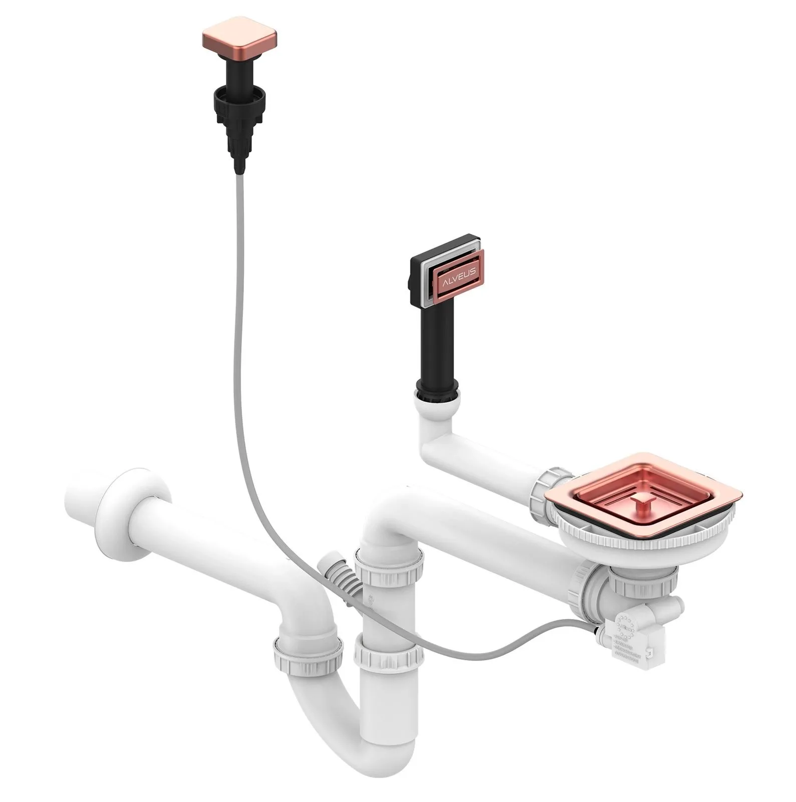 Alveus SYFON fi. 114 POP-UP Odpływ -kwadrat PVD - MIEDŹ