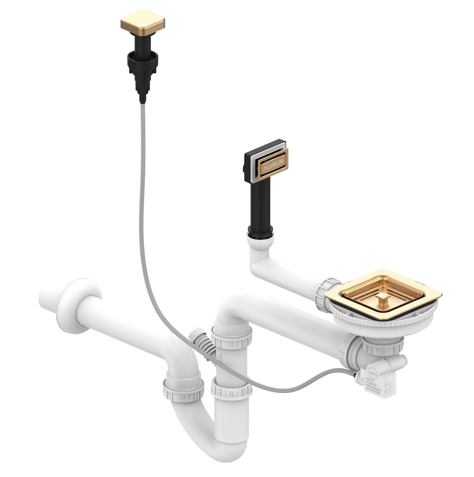 Alveus SYFON fi. 114 POP-UP Odpływ -kwadrat PVD - BRĄZ