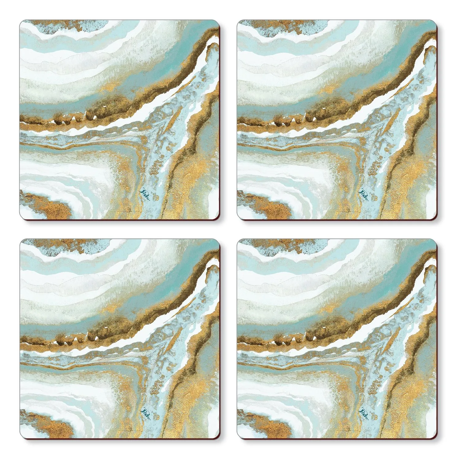 Cala Home Podkładki korkowe małe, pod kubek C12524 Teal Agate