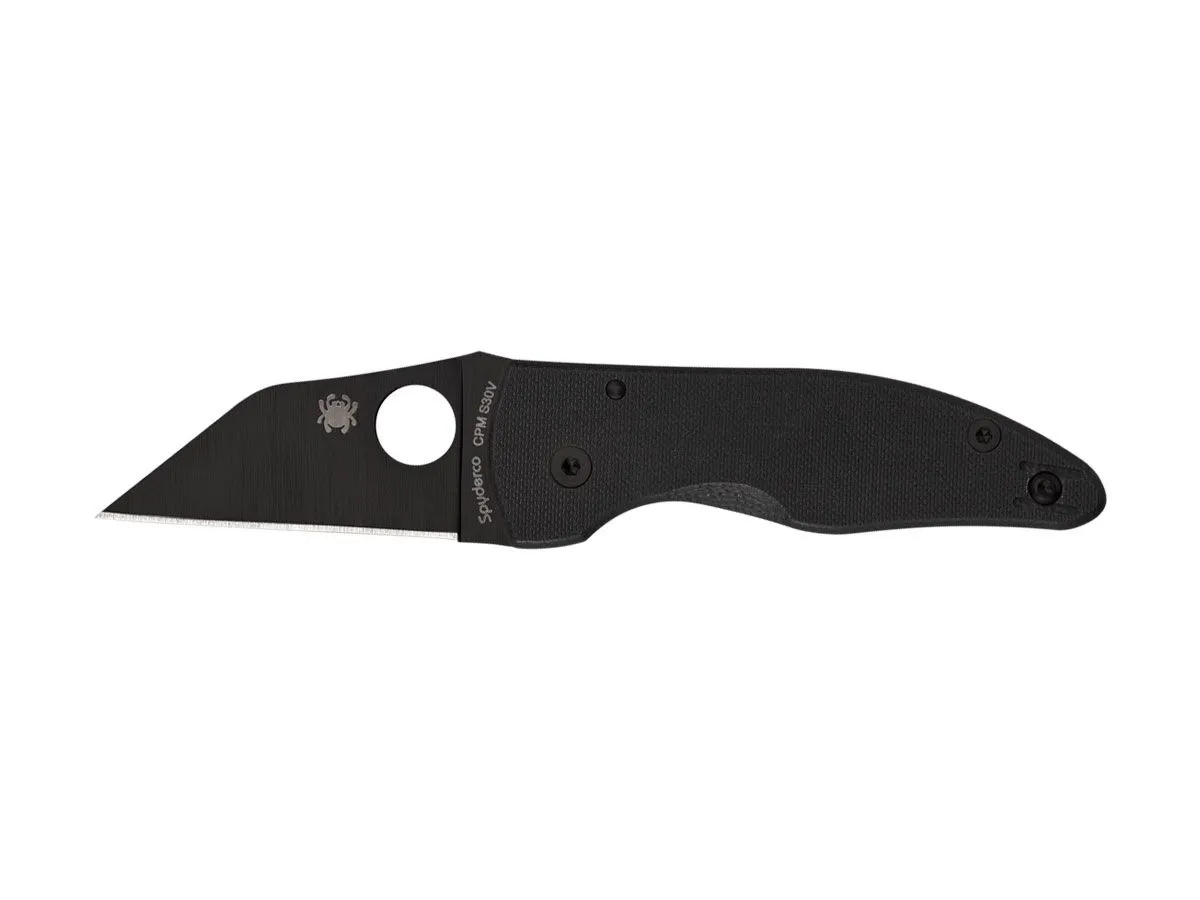 Spyderco MICROJIMBO BLACK G-10 PLAIN BLACK BLADE C264GPBK