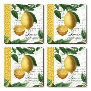 Cala Home Podkładki korkowe małe, pod kubek C16298 Citron