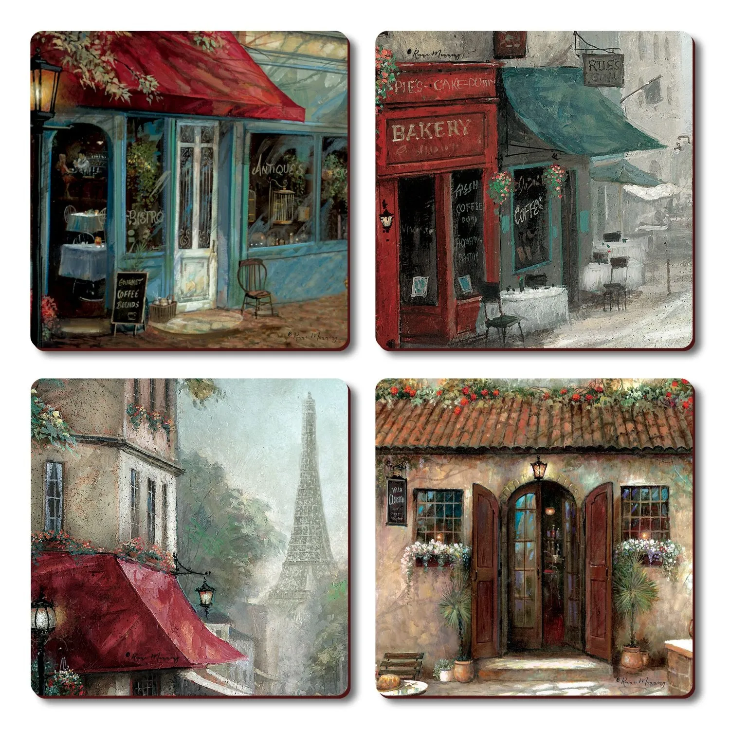 Cala Home Podkładki korkowe małe, pod kubek C96-00216 French