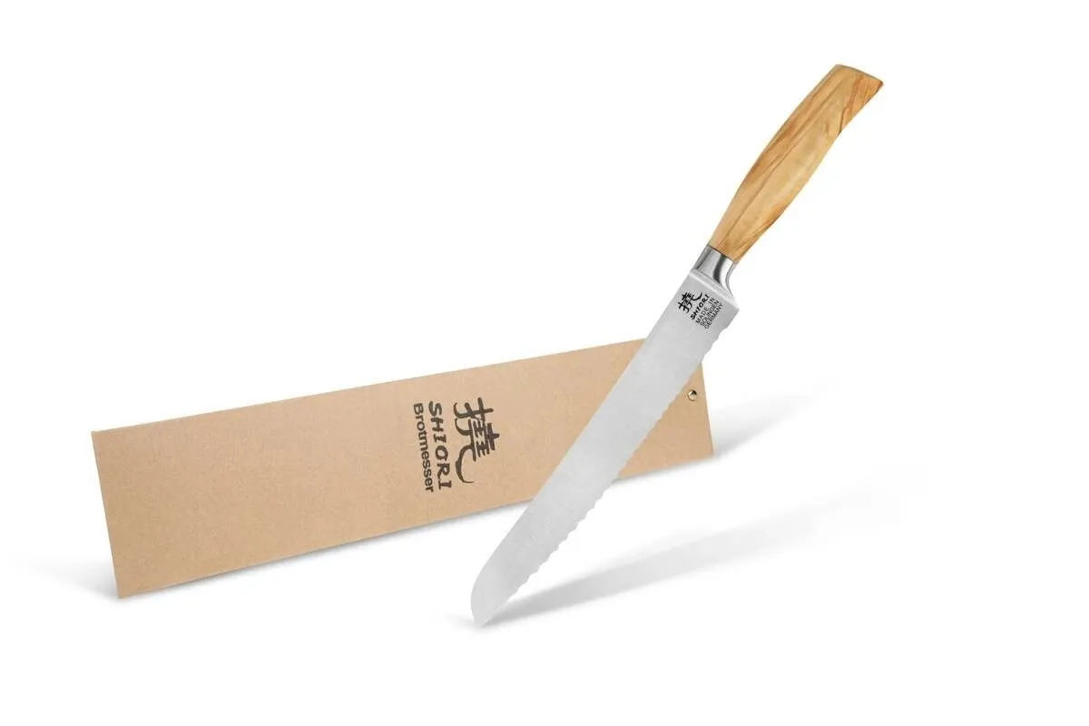 Nóż do pieczywa / chleba Shiori 撓 Kuro Surai wielowarstwowa stal damasceńska