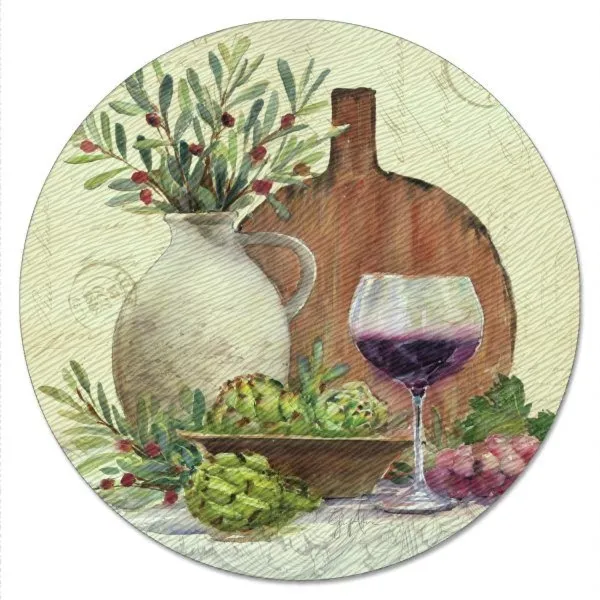 Cala Home Obrotowa podstawka szklana typu lazy susan C163-00033 Rustic Wine  33cm