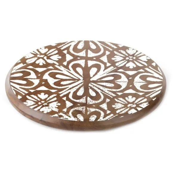 Cala Home Obrotowa podstawka drewniana typu lazy susan C263-00005 White Medallion 33cm