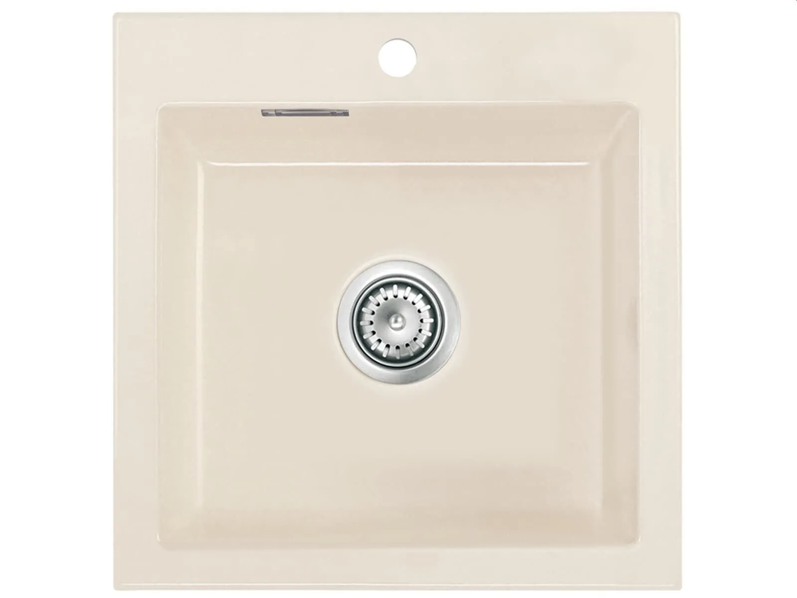 Systemceram Mera 51 Zlew ceramiczny Magnolia, korek manualny