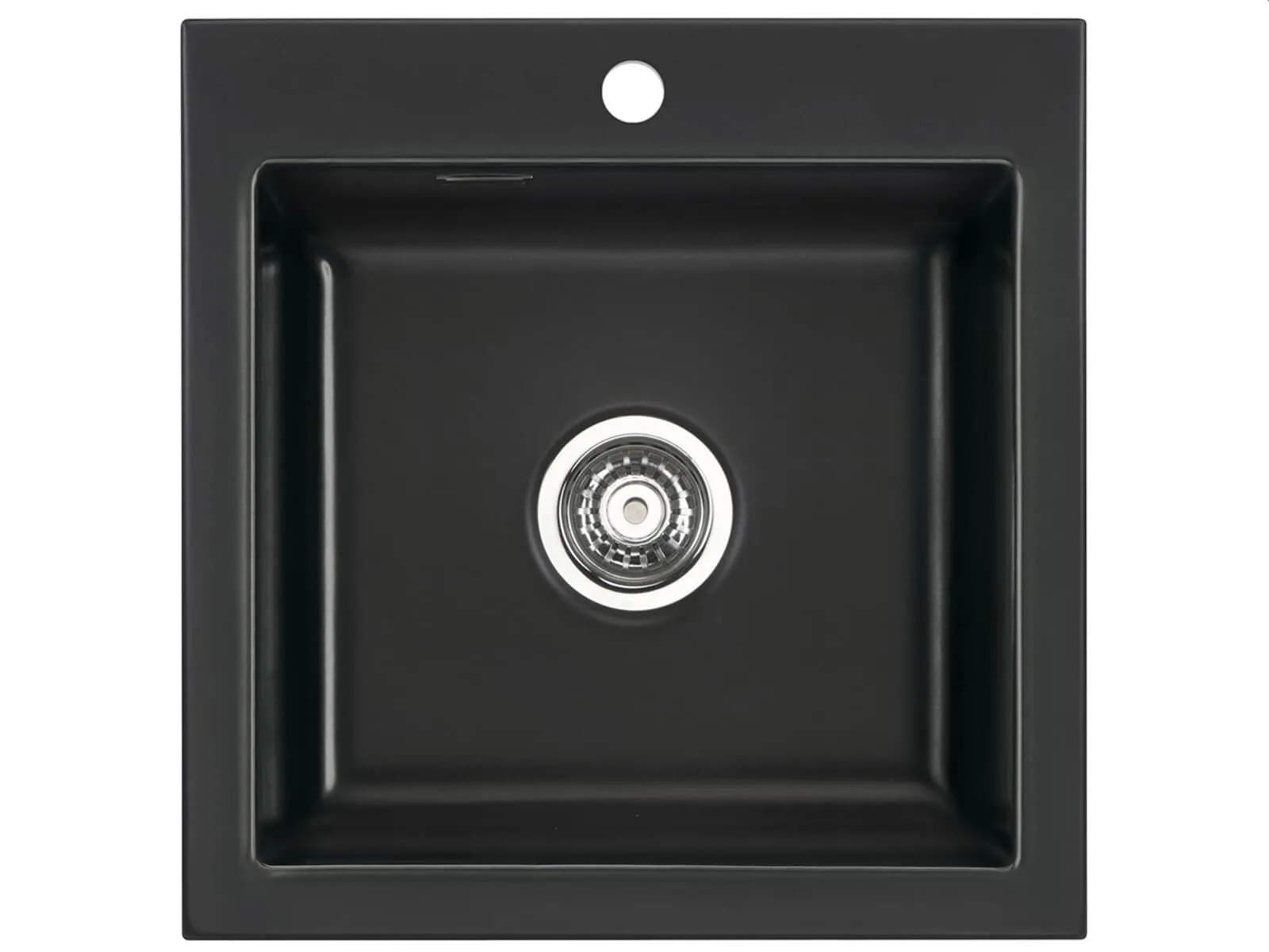 Systemceram Mera 51 Zlew ceramiczny Nero, korek manualny