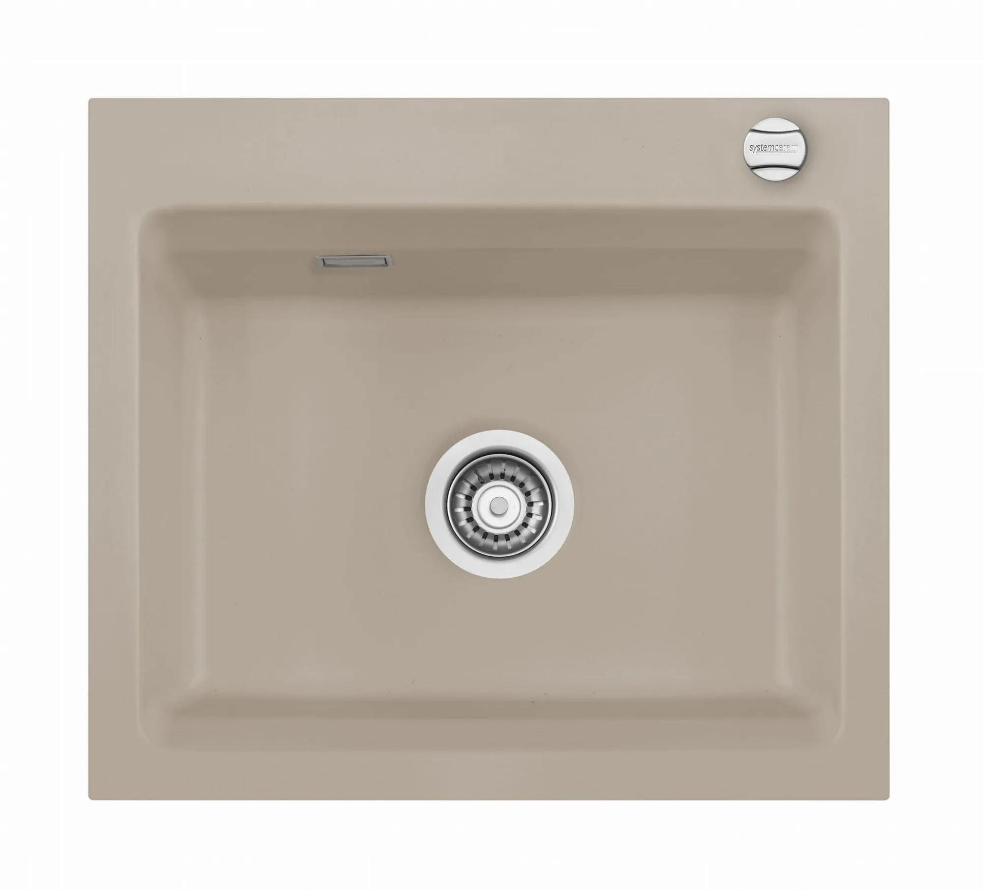 Systemceram Kara 57 Fango zlewozmywak ceramiczny, korek manualny